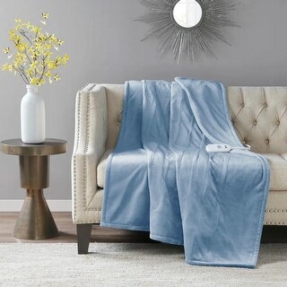 50" x 60" Heated Throw Electric Blanket Light Blue - Bed Bath & Beyond - 40017126